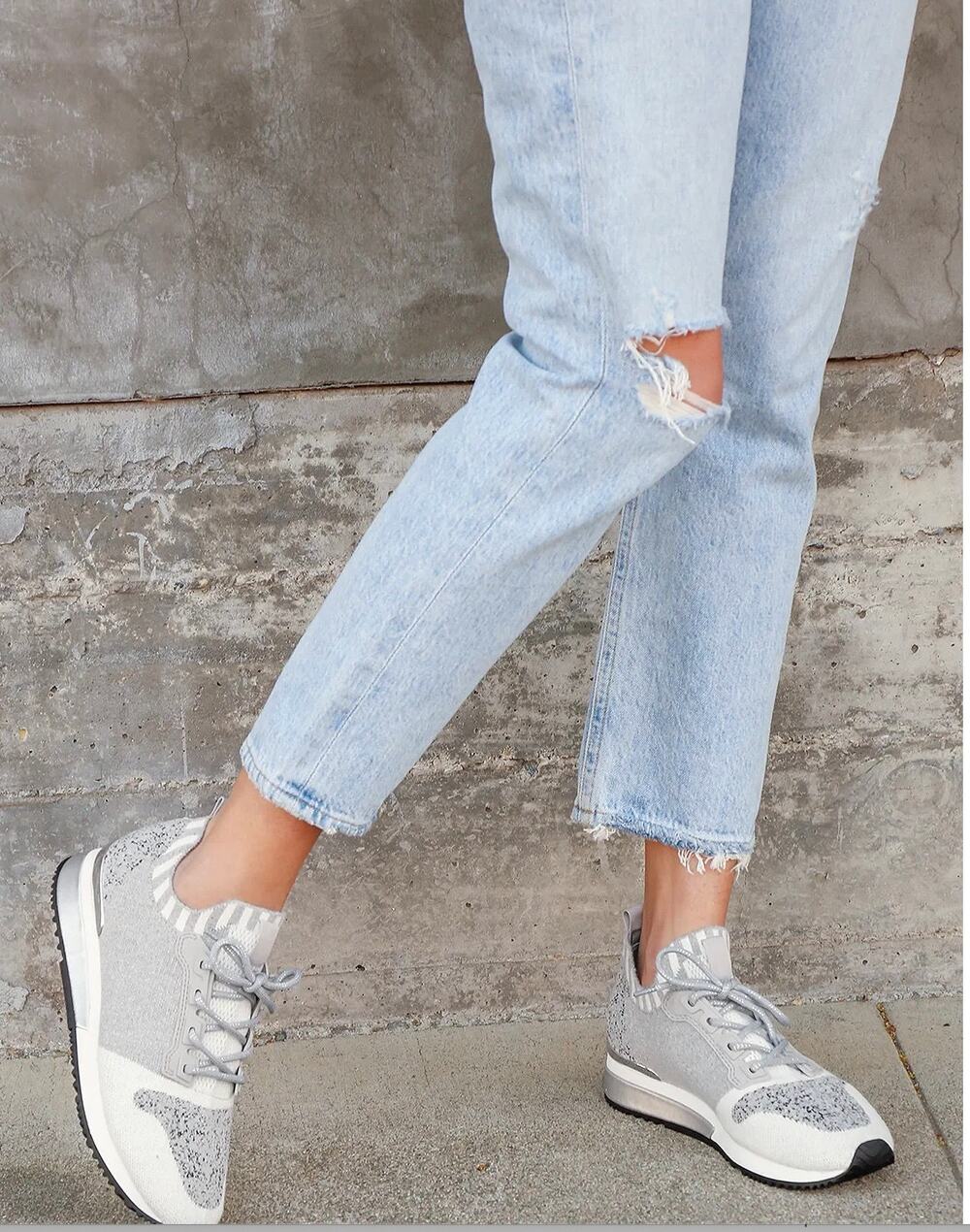Urban Sport J/Slides Women’s 10 Madeline Grey Knit Color Block Sneakers Shoes